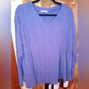 Women's Purple V-Neck Sweater
